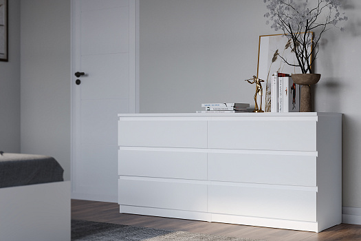 Комод Мальта 6 ящиков белый