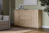 Комод с дверцами Сириус 3 ящика сонома