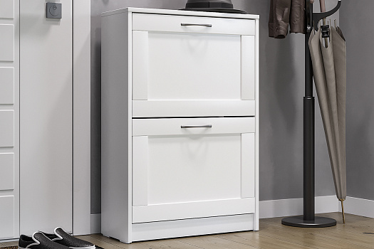 Тумба для обуви Сириус 2 ячейки белая