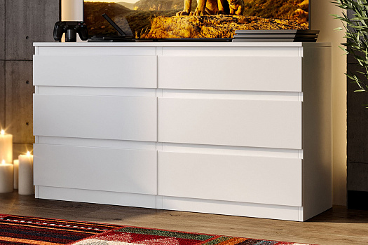 Комод Кастор 6 ящиков белый