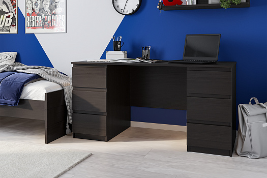 Письменный стол Кастор венге 6 ящиков