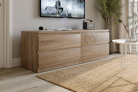 Комод низкий Мальта 4 ящика сонома