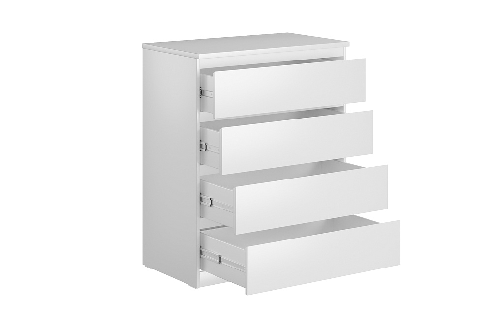 Комод высокий Мальта 4 ящика белый