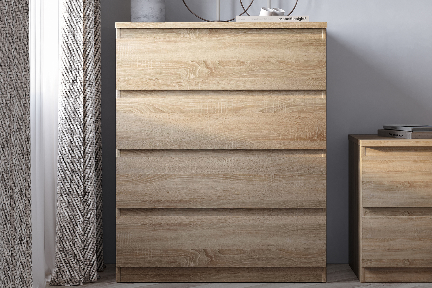 Комод высокий Мальта 4 ящика сонома