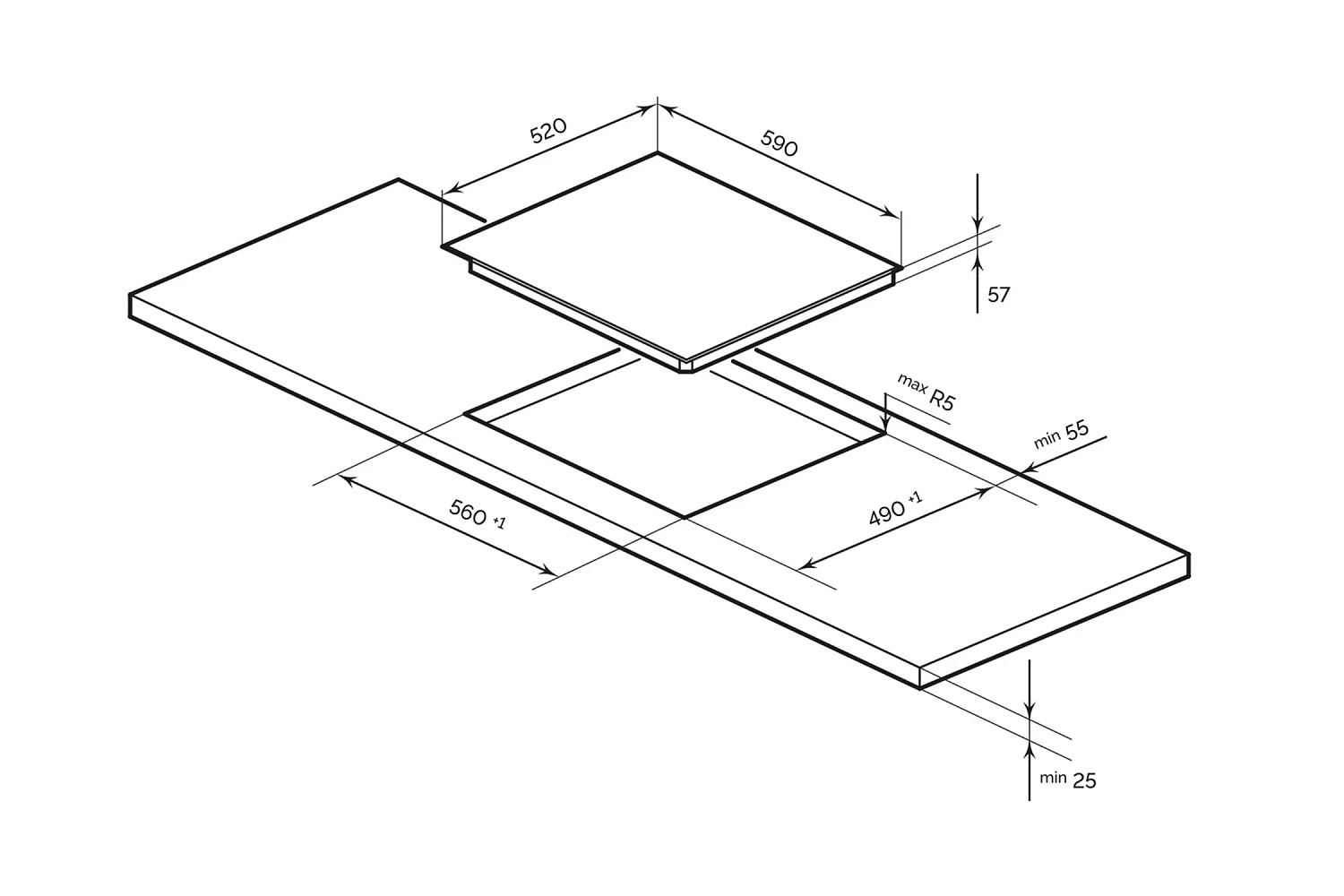 Индукционная варочная поверхность LEX EVI 641B BL