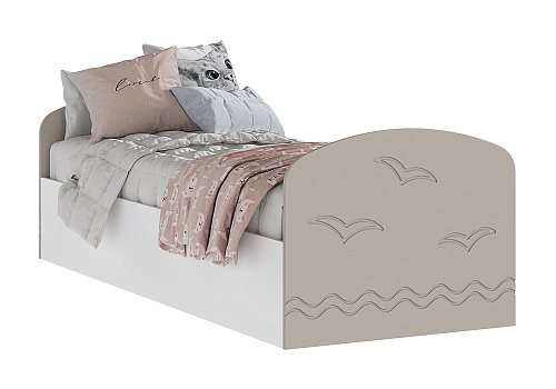 Кровать Юниор-2 белый / шарли мокко