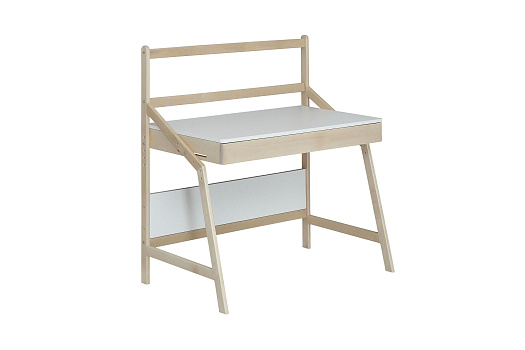 Стол растущий Скандик с экраном белый жемчуг