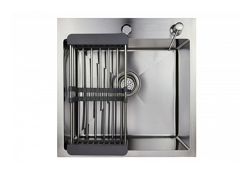 Мойка квадратная врезная из нержавеющей стали Премиум 50 см, сатин