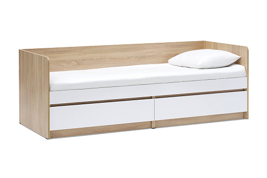 Кровать Челси 0.8 м сонома / белый глянец