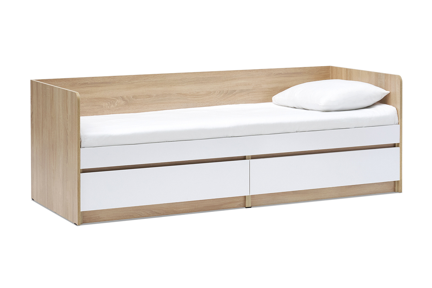 Кровать Челси 0.8 м сонома / белый глянец