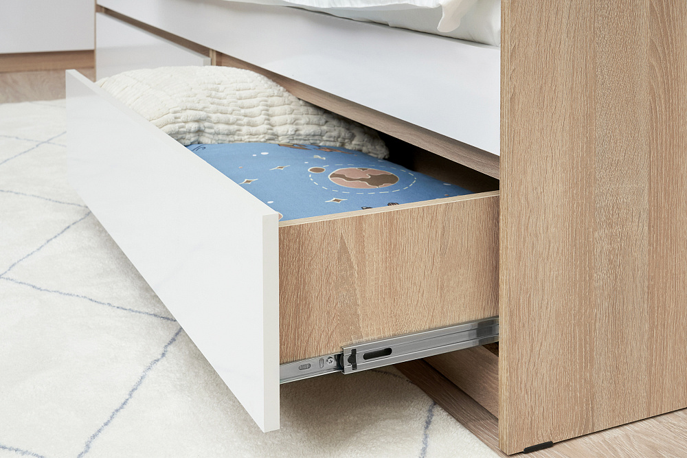 Кровать Челси 0.8 м сонома / белый глянец