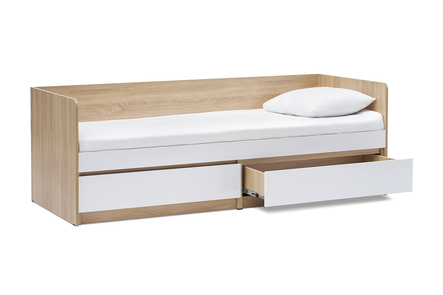 Кровать Челси 0.8 м сонома / белый глянец