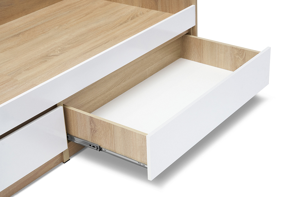 Кровать Челси 0.8 м сонома / белый глянец