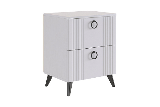 Тумба прикроватная Ева 2 белое дерево / белый матовый