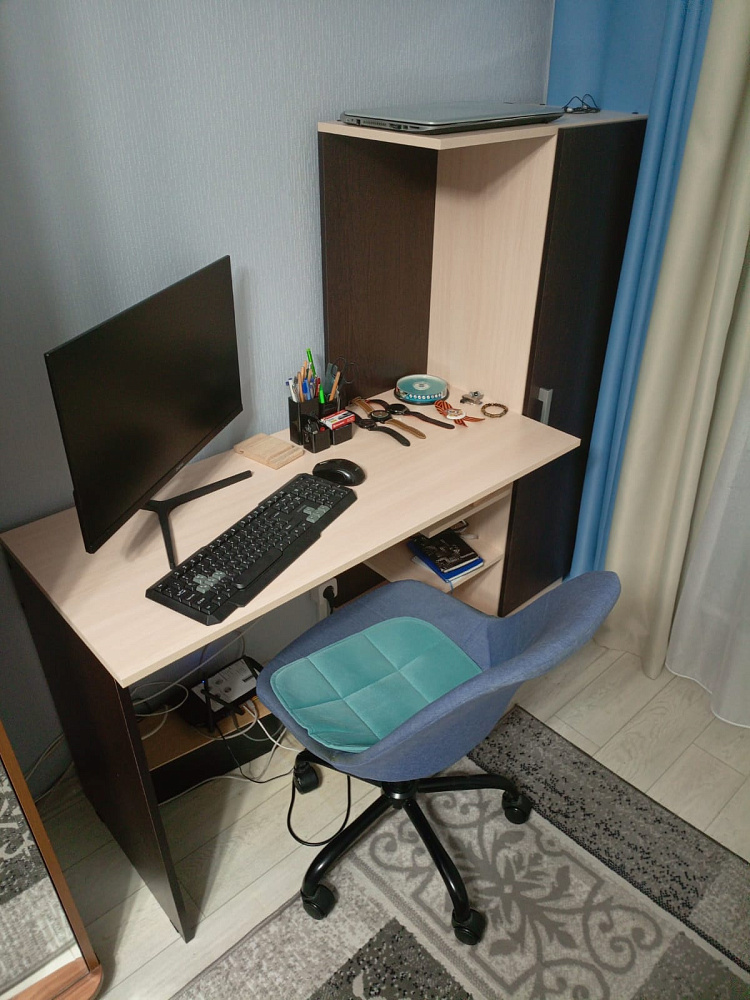 Стол компьютерный №1 дуб беленый