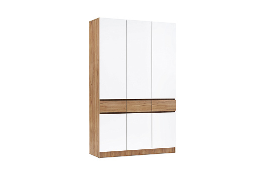 Шкаф 3-х створчатый Теллин дуб крафт / белый глянец