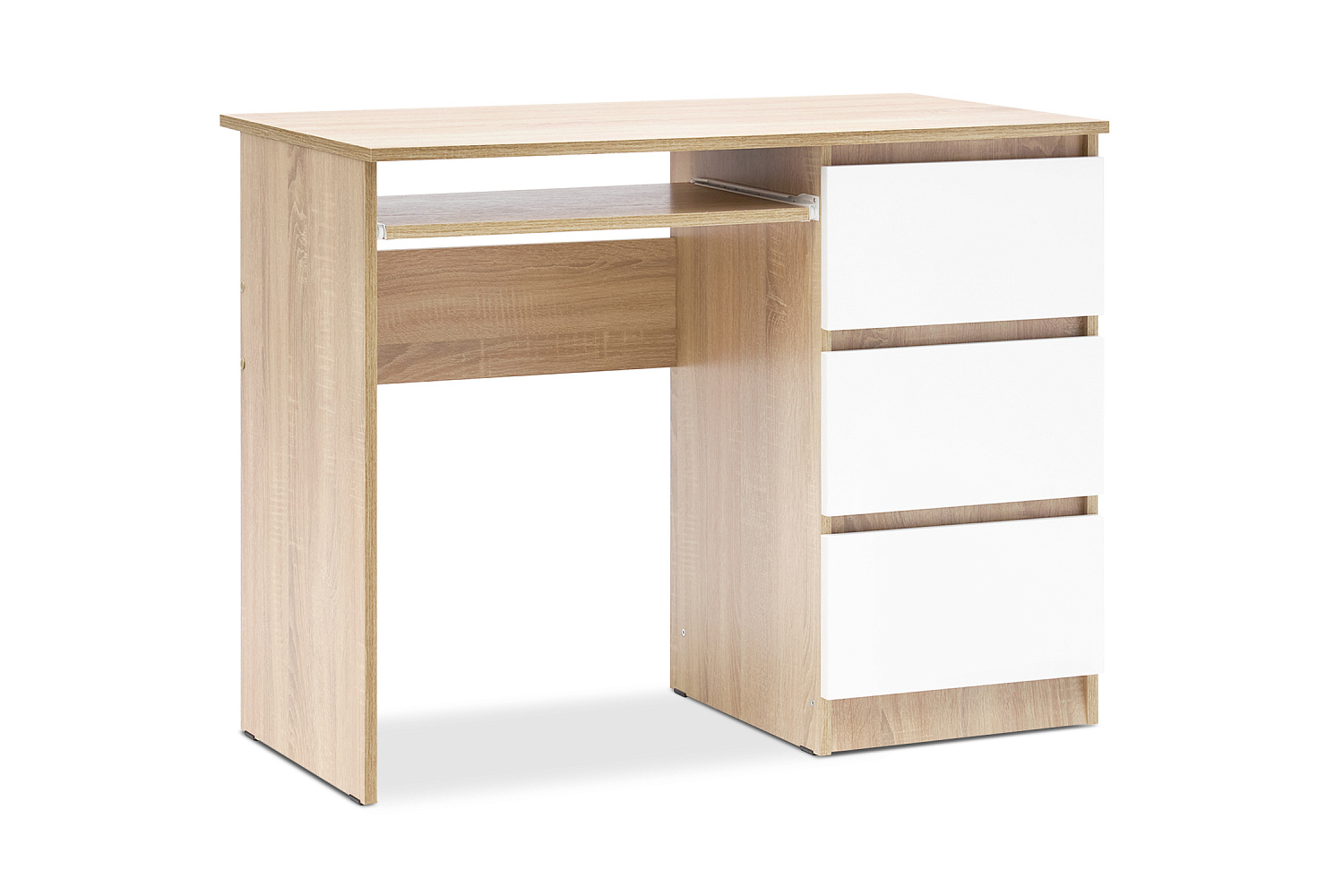 Стол письменный Челси 3 ящика дуб сонома / белый глянец