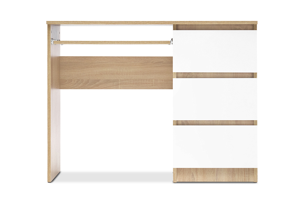 Стол письменный Челси 3 ящика дуб сонома / белый глянец