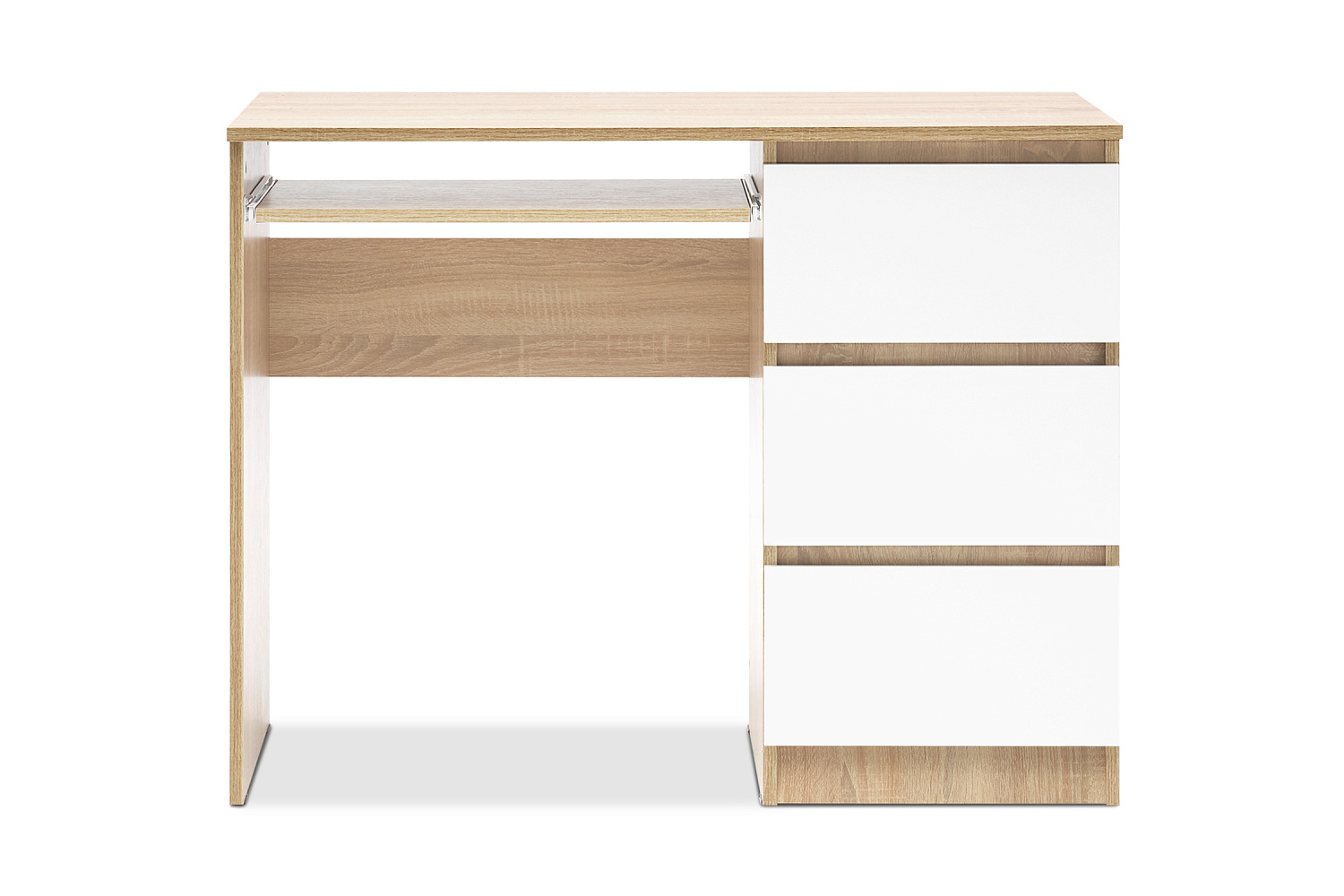 Стол письменный Челси 3 ящика дуб сонома / белый глянец