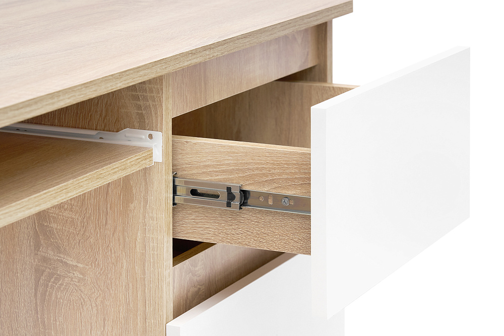 Стол письменный Челси 3 ящика дуб сонома / белый глянец