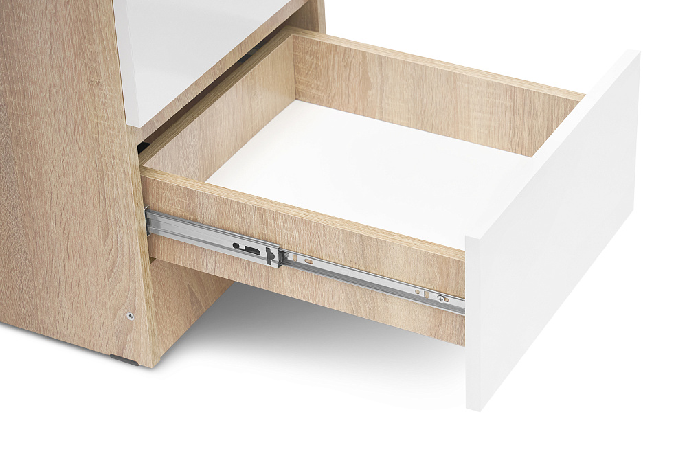 Стол письменный Челси 3 ящика дуб сонома / белый глянец