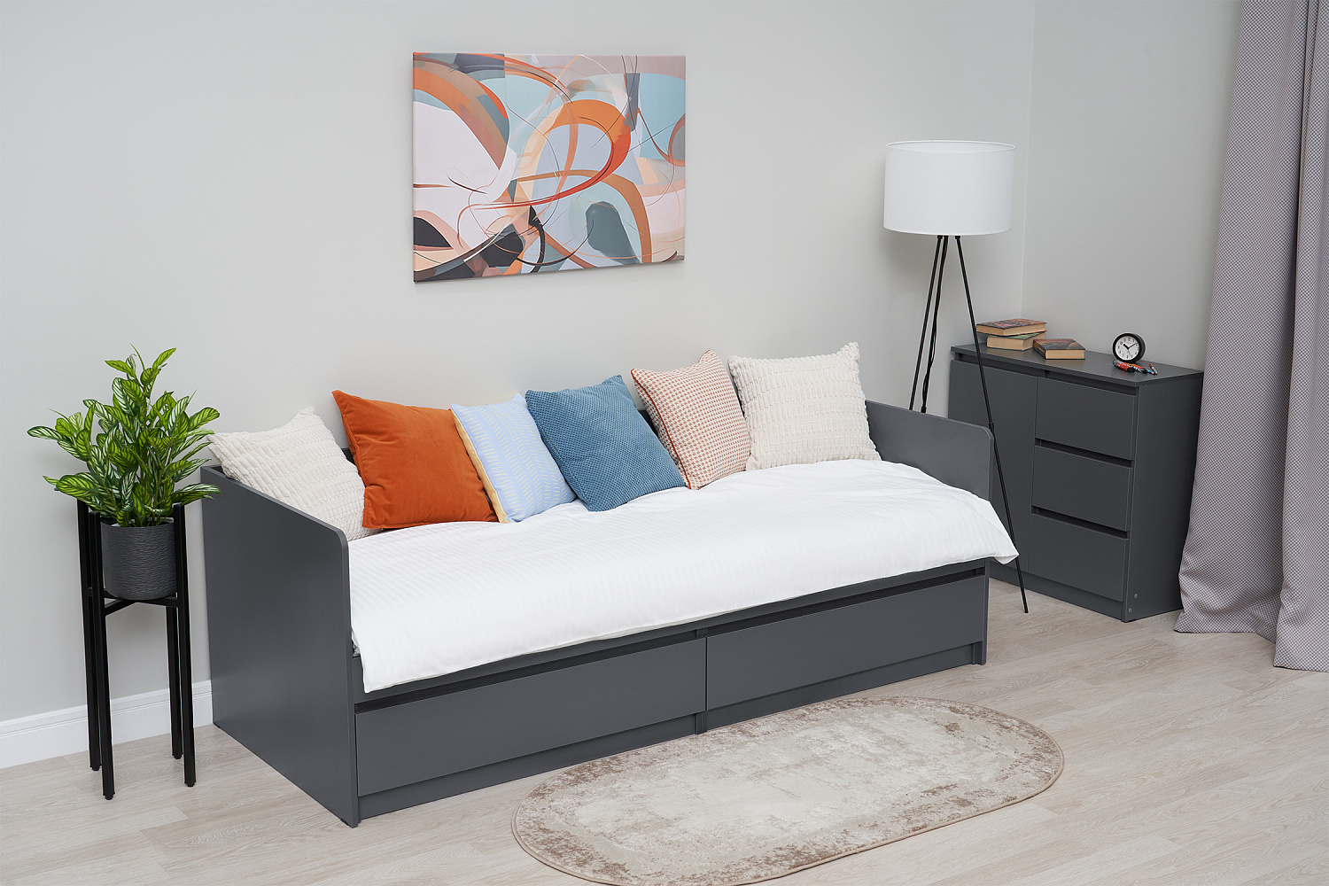 Кровать Челси 0.8 м графит