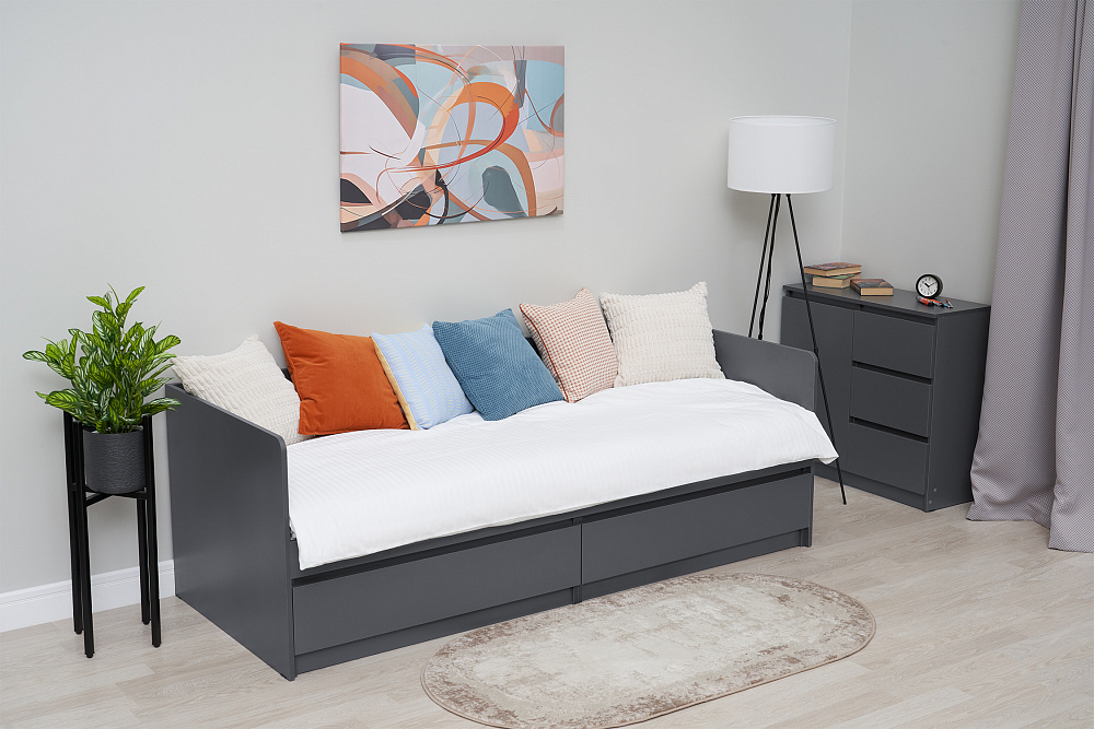 Кровать Челси 0.8 м графит