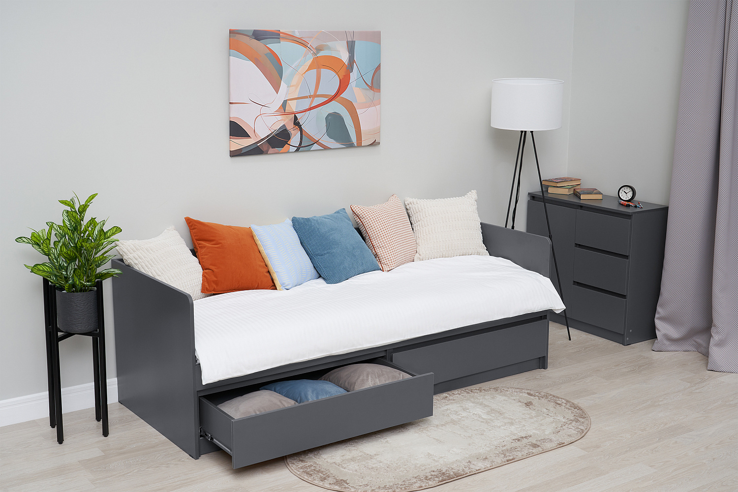 Кровать Челси 0.8 м графит