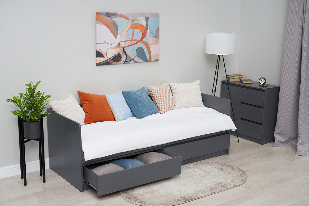 Кровать Челси 0.8 м графит