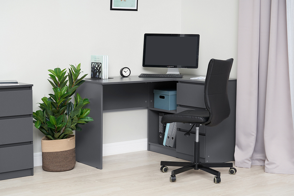 Стол письменный Челси угловой графит