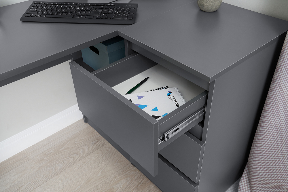 Стол письменный Челси угловой графит