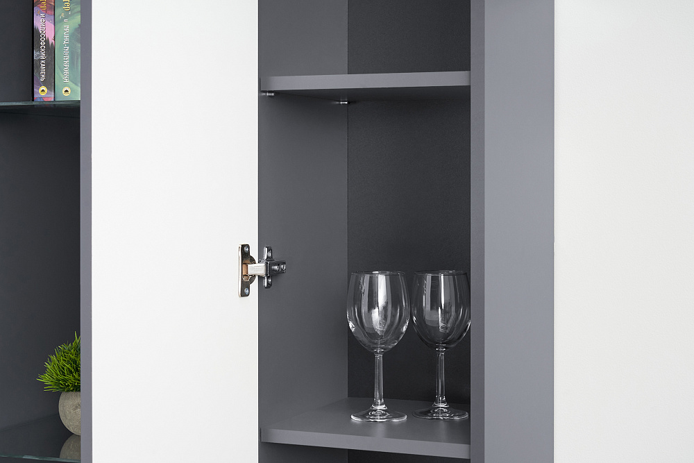 Шкаф навесной Оливия графит / графит софт