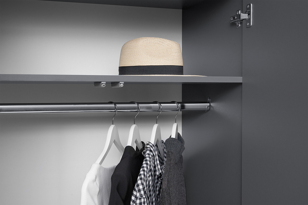 Шкаф 2-х створчатый с ящиками Эккервуд графит серый