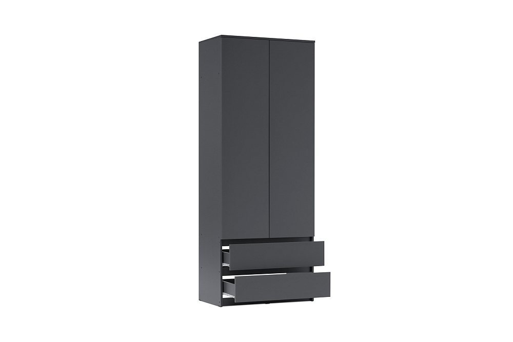 Шкаф 2-х створчатый с ящиками Эккервуд графит серый