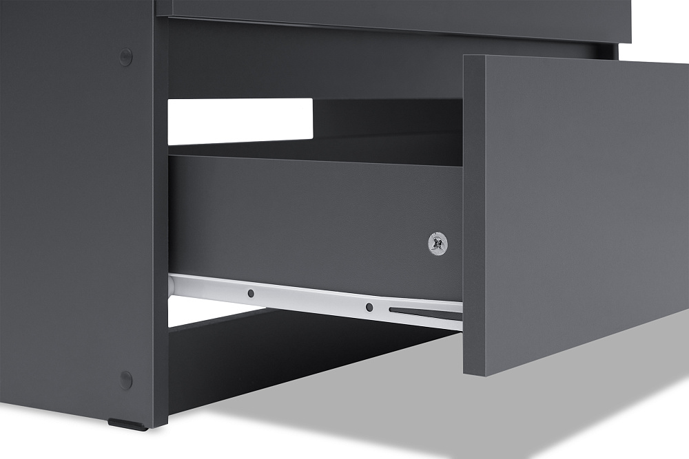 Шкаф 2-х створчатый с ящиками Эккервуд графит серый