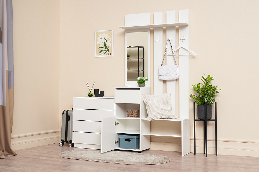 Прихожая Грейс белый текстурный