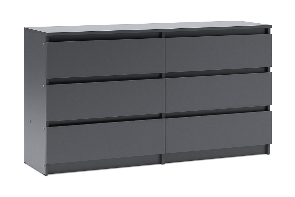 Комод с 6-ю ящиками Эккервуд графит серый