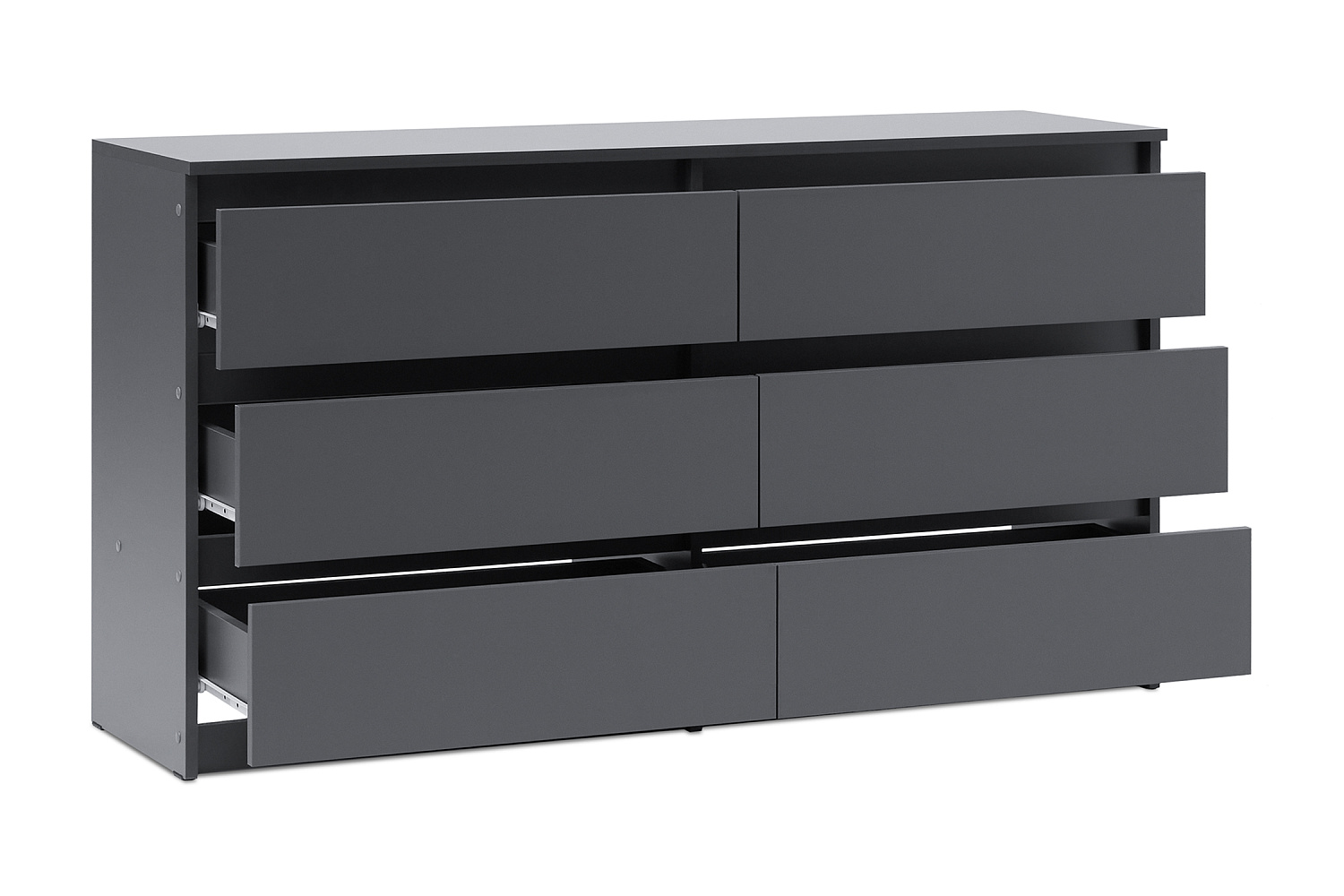 Комод с 6-ю ящиками Эккервуд графит серый