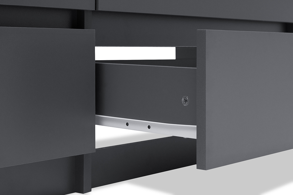 Комод с 6-ю ящиками Эккервуд графит серый
