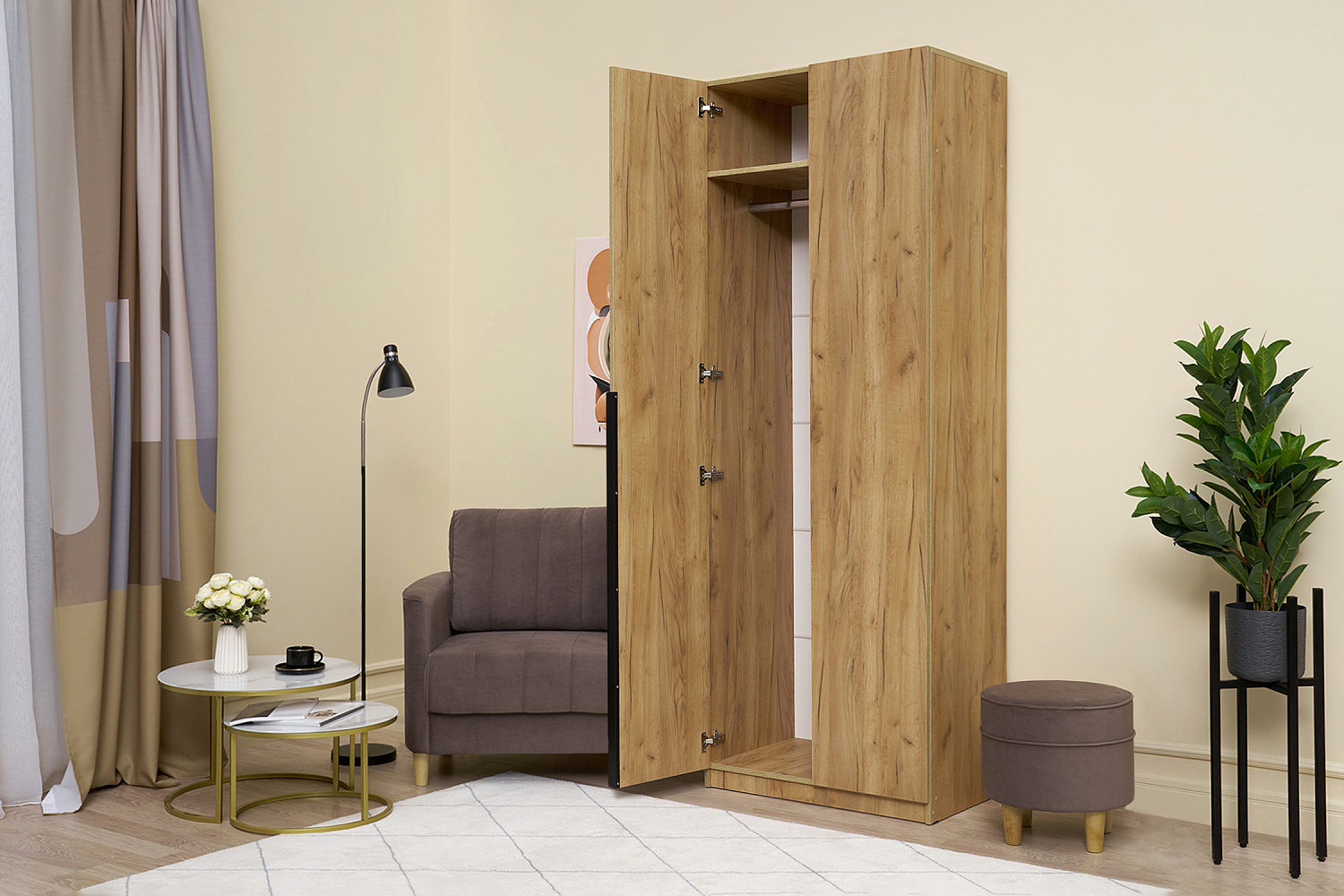 Шкаф 2-х створчатый Тивина дуб золотой