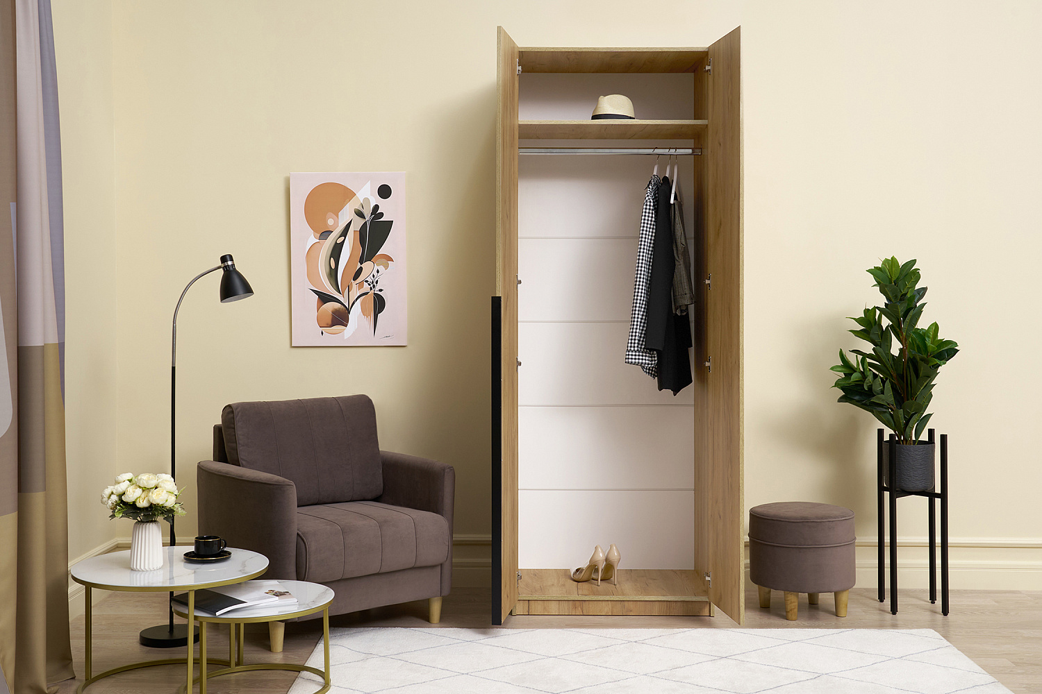 Шкаф 2-х створчатый Тивина дуб золотой