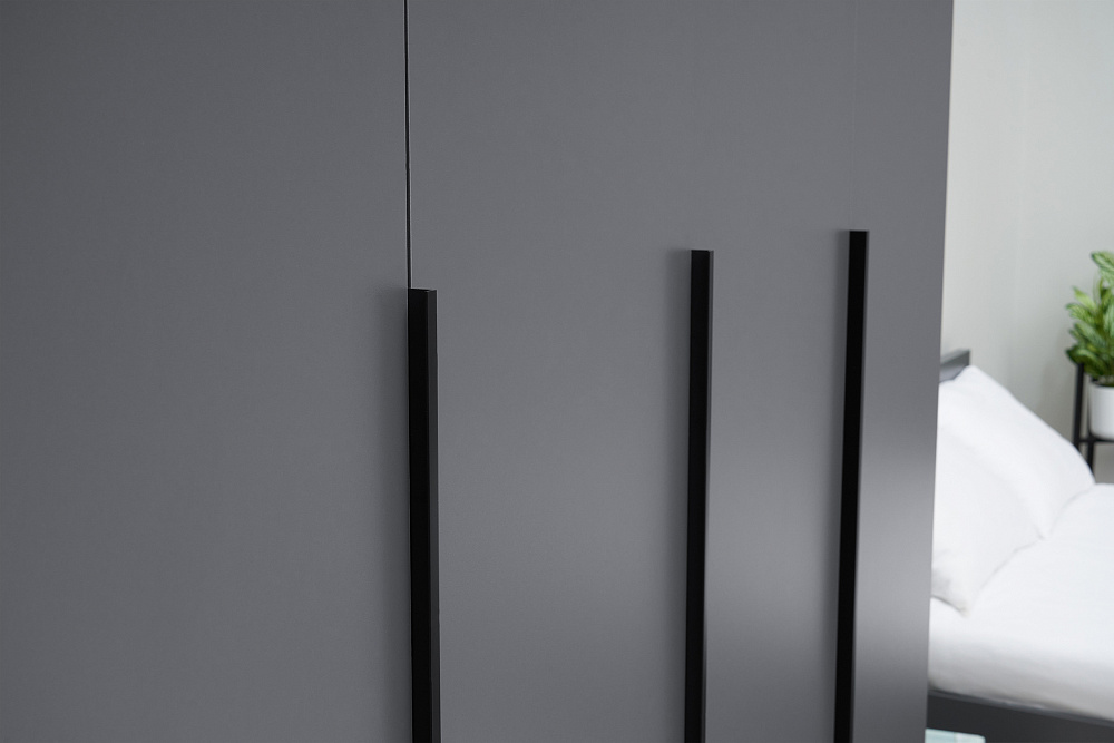 Шкаф 4-х створчатый Тивина графит серый