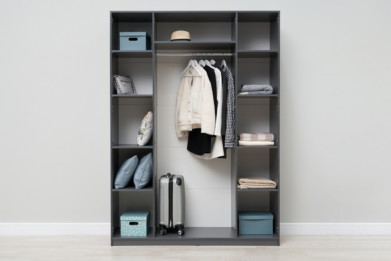 Шкаф 4-х створчатый Тивина графит серый