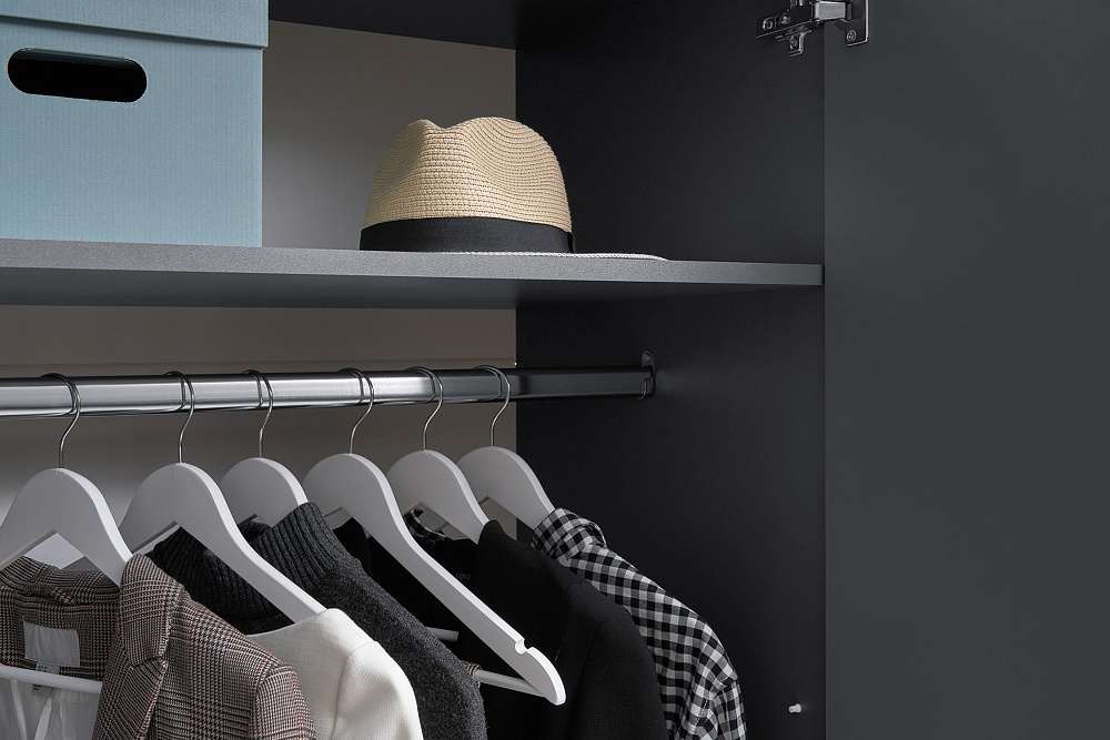 Шкаф 2-х створчатый Тивина графит серый