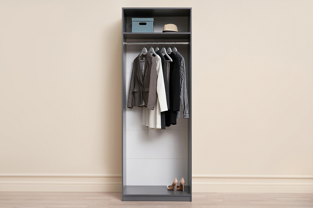 Шкаф 2-х створчатый Тивина графит серый