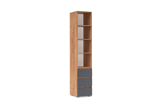 Стеллаж с 3-мя ящиками Ирма дуб крафт золото / серый графит