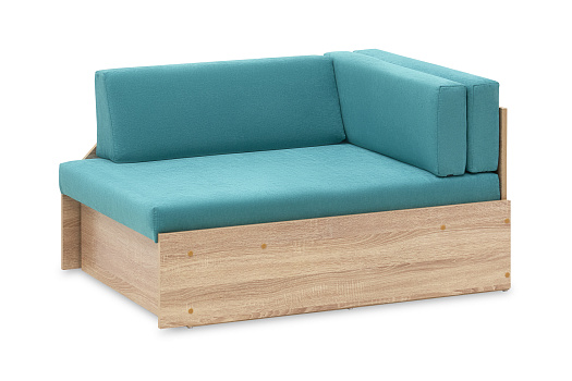 Диван выкатной №1 дуб сонома / аквамарин