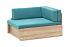 Диван выкатной №1 дуб сонома / аквамарин