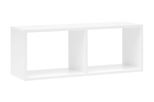 Полка книжная Грейс белая текстурная