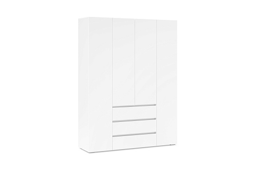 Шкаф 4-х створчатый с ящиками Ирма белый